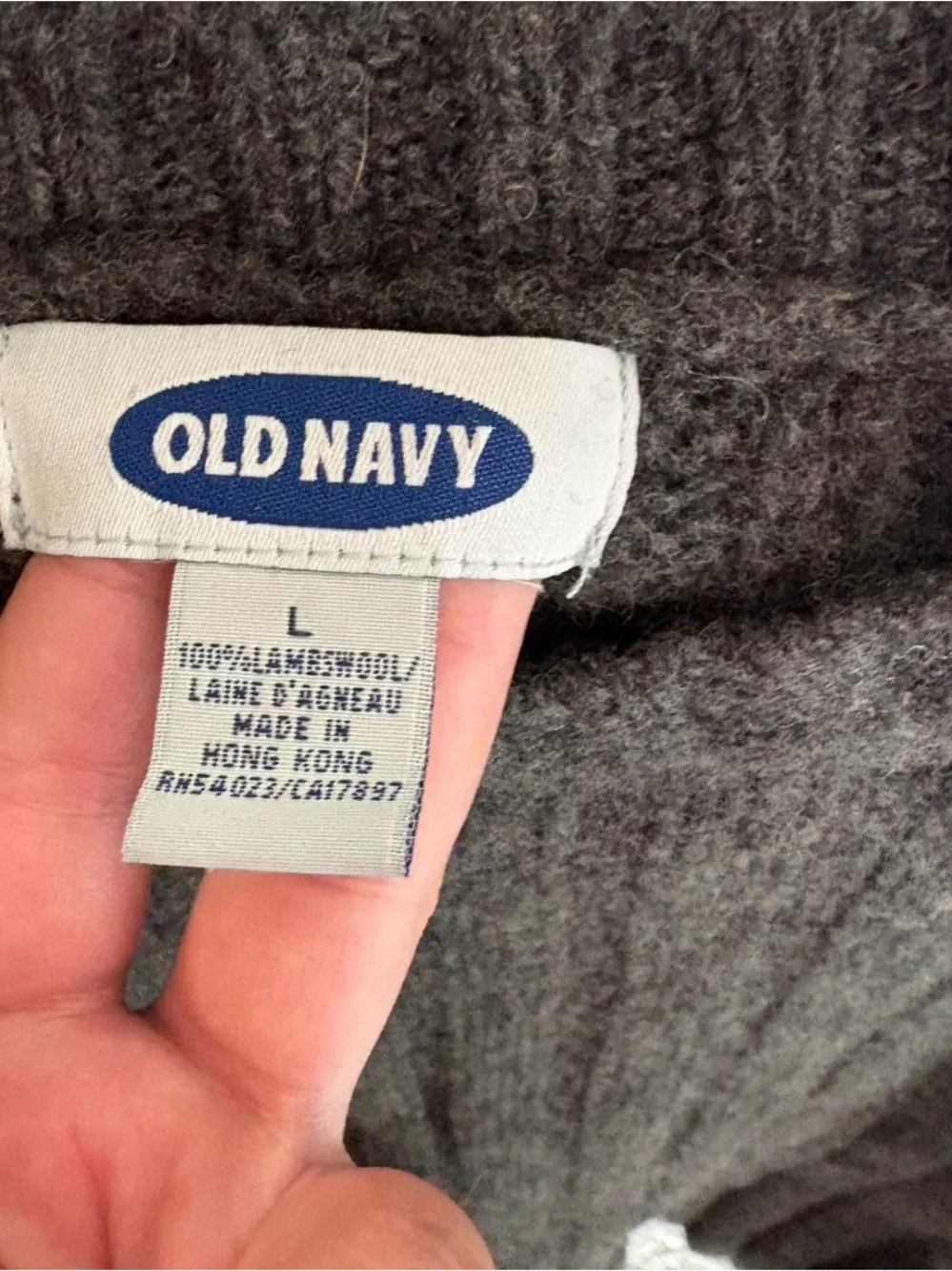 Old Navy Men's Charcoal Ribbed Crewneck Sweater